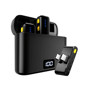 ไมโครโฟนคอนเดนเซอร์ไร้สายแบบหนีบปกเสื้อ พร้อมเคส<span class=keywords><strong>ชาร์จ</strong></span> Type-C สำหรับ <span class=keywords><strong>iPhone</strong></span>/Android ระบบ<span class=keywords><strong>ต</strong></span>ัดเสียงรบกวน AI <span class=keywords><strong>แบ</strong></span><span class=keywords><strong>ต</strong></span>เตอรี่ใช้งานได้ 50 ชั่วโมง ระยะส่งสัญญาณ 230 ฟุ<span class=keywords><strong>ต</strong></span> - Product Image 1