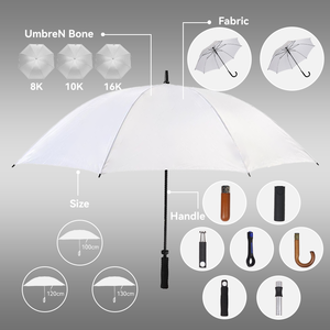 Parapluie UV de bâton de logo de conception personnalisée de promotion avec la poignée en <span class=keywords><strong>J</strong></span> Parapluie droit ouvert semi-automatique - Product Image 4