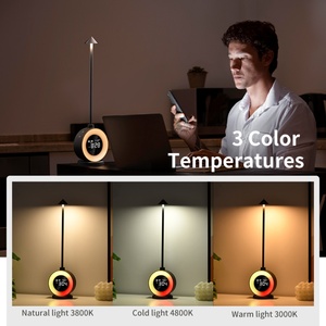 Réveil double alarme avec lumière de réveil, réglage des sons naturels, variateur tactile, veilleuse, lampe de table LED portable d'ambiance pour chevet - Product Image 6
