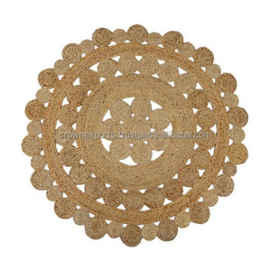 พรมทอแบบเรียบทำด้วยมือพรมปอกระเจาลวดลายเรียบง่ายสำหรับวัยรุ่นในห้องนั่งเล่นออฟฟิศชายหาด - Product Image 2