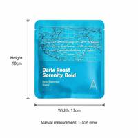 Sachet d'emballage imprimé sur mesure à trois soudures latérales pour grains de café, pochette plate de qualité alimentaire thermoscellable en plastique pour thé