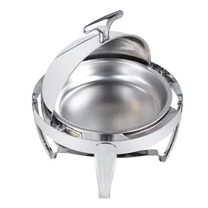 Stainless Steel Roll Top Chafing Dish Hot Food Warmer Display Showcase For Luxury Chafing Dish