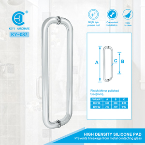 Salle <span class=keywords><strong>de</strong></span> bain noir mat tube rond tube carré dos à dos en acier inoxydable tirer <span class=keywords><strong>poignée</strong></span> douche <span class=keywords><strong>poignée</strong></span> <span class=keywords><strong>de</strong></span> <span class=keywords><strong>porte</strong></span> en verre - Product Image 6