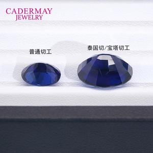 Cadermay Synthetic Oval Sapphire Loose Stone Pagoda Cut For Jewelry Making - Product Image 2