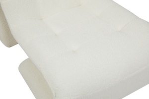 Fauteuil d'appoint Avery blanc bouclé crème, fauteuil lounge pour salon, hôtel - Product Image 6