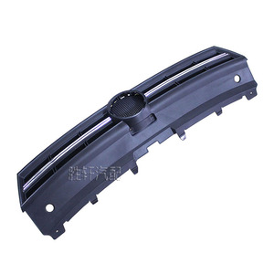 Volkswagen Polo Front Grille Cover 2011-2013 ABS <b>Plastic</b> Bumper Upper Grille With Bright <b>Strip</b> - Product Image 3
