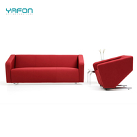 Ensemble de mobilier de bureau moderne 1 place en cuir avec structure en acier Fauteuils modulaires Canapé pour la réception d'hôtels Salons