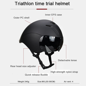 Popular <span class=keywords><strong>Casco</strong></span> de Ciclismo <span class=keywords><strong>para</strong></span> <span class=keywords><strong>Bicicleta</strong></span> de Carretera, Pista, Triatlón, Contrarreloj (TT) <span class=keywords><strong>con</strong></span> <span class=keywords><strong>Lentes</strong></span> Desmontables - Product Image 2