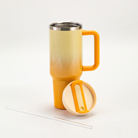 2023 Sublimation arc-en-ciel Double paroi en acier inoxydable isolé 40Oz tasse à café tasse gobelet avec poignée et paille avec Design