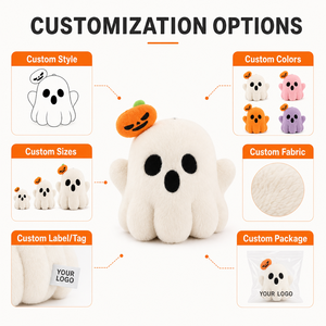 Direct van de fabriek: op maat gemaakte Halloween-geesten knuffels van artwork OEM ODM gevulde karakterpoppen voor originele IP-merken - Product Image 4