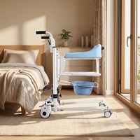 Silla Elevadora Hidráulica Doméstica para Transferencia de Pacientes con Inodoro y Silla de Ruedas para Cuidado Médico y de Enfermería de Ancianos Paralizados