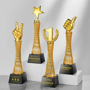 MH-NJ00743 Gepersonaliseerde Souvenirs Cadeau Duim Vijf Punten Ster Bedrijf Jaarlijkse Awards Team Sales Crown Award