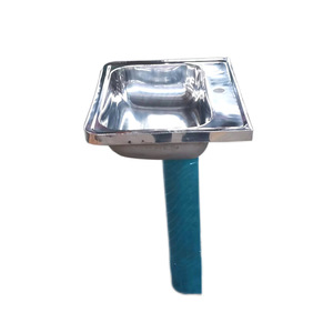 Lavabo sur pied en acier inoxydable Changwang, acier 304, carré, monobloc, à trou unique, pour usage extérieur - Product Image 2