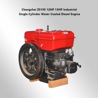 Motor Diésel Changchai ZS195 de 12HP/13HP, Arranque Eléctrico, Monocilíndrico, Cuatro Tiempos, Refrigerado por Agua, para Uso Agrícola