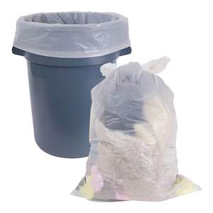 Boardwalk Industrial 60 gal Drum <b>Liners</b> Rolls 2.7 Mil 38 X 63 Clear 1 Roll of 50 Waste <b>Bins</b> - Product Image 2