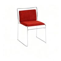 Chaise d'appoint Chrome Sled avec assise et dossier en tissu tissé, style moderne, pour salle à manger, salon, hôtel, vente en gros