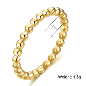 Dingchao <span class=keywords><strong>Amour</strong></span> Designer <span class=keywords><strong>Fine</strong></span> Ring 2MM Bead Pareja Plata Negro Acero inoxidable Anillos de moda - Product Image 2