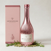 Bouteille en verre cannelé de 520 ml en verre de haute qualité, vide, pour jus, spiritueux, liqueur, whisky, boissons – Vente en gros