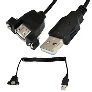 Dongguan Guang ying OEM/ODM Kleine Menge akzeptiert USB 2.0 Eine Buchsen halterung an einem Spiral kabel mit männlicher Verlängerung