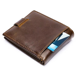 Portefeuille homme en cuir véritable sur mesure, grande capacité, <span class=keywords><strong>avec</strong></span> fermeture éclair, poche à <span class=keywords><strong>monnaie</strong></span>, 19 emplacements <span class=keywords><strong>pour</strong></span> cartes et 2 fenêtres <span class=keywords><strong>pour</strong></span> cartes d'identité, protection RFID. - Product Image 3