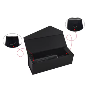 Caja de Regalo Personalizada para Vino y Refrescos, Color Negro, con Recubrimiento UV, Forro de Esponja, Cierre Magnético y Asa, Empaque de Cartón Gris de Alta Gama, Tamaños Personalizados - Product Image 6