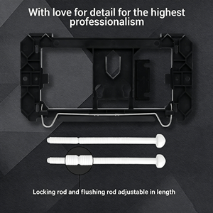 Flush Valve Mounting Frame Black <b>Plastic</b> Wall-Mounted with Screws and <b>Rods</b> - Product Image 3