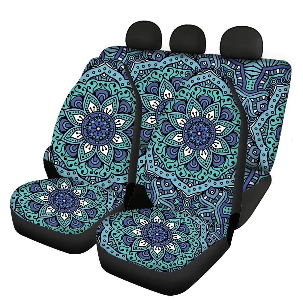 Sarung Kursi Mobil Desain Mandala Digital 3D, Penutup Kursi Set Lengkap OEM untuk Mobil Mewah Universal Sesuai Permintaan Tinggi