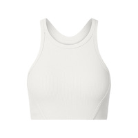 Sujetador Deportivo para Mujer, Acolchado, Cuello Alto, Acanalado, de Alta Sujeción, para Correr, Gimnasio, Entrenamiento, Marca Privada, Venta al Por Mayor