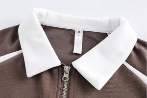 Vintage-T-Shirt 100 % Baumwolle Polo für Herren amerikanischer Stil <span class=keywords><strong>Patchwork</strong></span> Farben Übergröße Herren Oberteil Unisex Paar Sommer Kurzarm - Product Image 6