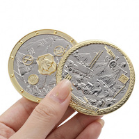 Op maat gemaakte herdenkingsmunt van metaal, tweekleurig verguld en verzilverd, 3D diepe reliëfembossing, zinklegering, voor souvenirs