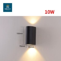 Lampe murale extérieure moderne décorative en alliage d'aluminium, à bande longue, réglable avec angle de faisceau haut/bas, LED IP65 double