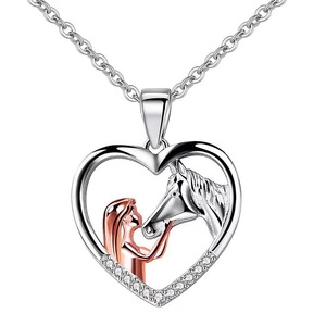Nuevo Collar con Colgante de Corazón de <span class=keywords><strong>Dos</strong></span> Chicas, Estilo Vintage, con Circonita y Rodio, Plata de Ley 925, para Estudiantes, <span class=keywords><strong>Hermanas</strong></span>, Fiestas, Regalo Personalizado - Product Image 2
