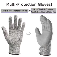 Gants de protection L5 anti-dérapants et résistants aux coupures, avec paume enduite de PU, pour le travail du bois, la construction, la mécanique et le jardinage – Offre Spéciale