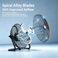 Ventilador Industrial de Alta Velocidad, Ventilador de Pedestal de Alta Potencia, Ventilador de Mesa Doméstico, Ventilador de Piso Inclinable Industrial, 220V, Eléctrico, de Aluminio