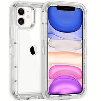 Coque de téléphone transparente en TPU PC antichoc pour iPhone 11 12 13 14 Pro Max, protection intégrale, coque blindée