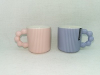 Tasses à café et thé en céramique personnalisées, petit format, prix imbattable, finition émaillée simple avec anse en forme de perle – Vente chaude