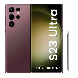2023 नई मोबाइल फोन S23 अल्ट्रा 7.3 इंच 16GB + स्टाइलस 1 टी 4G 5G के साथ Smartphones 5 कैमरों अंकित आईडी खुला सेलफोन