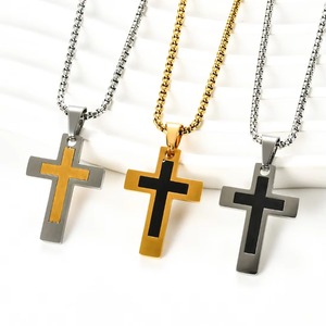 Chaîne de breloques religieuses en acier inoxydable, pendentif croix punk, bijoux en métal de haute qualité pour la prière chrétienne - Product Image 4