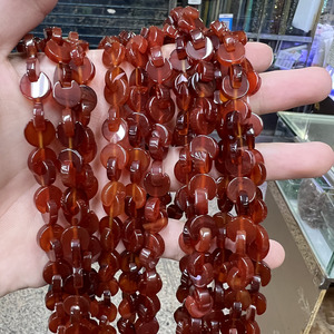 Plusieurs tailles croix lune Agate rouge Agate noire perles forme perles de pierre en vrac Bracelet perle - Product Image 3