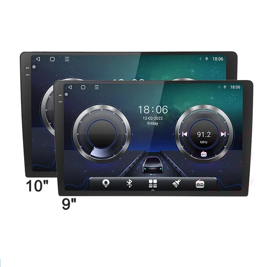 Radio con GPS para coche, reproductor con Android 12, Universal, 9 ", 10", 2K, QLED, pantalla de 2000x1200, vídeo, 2Din, tableta ESTÉREO