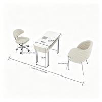 Ensemble de salon de manucure en acier inoxydable style crème avec aspirateur intégré pour la maison, livraison rapide