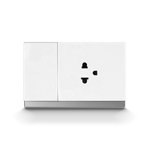 Toma de corriente para enchufe de 3 pines de EE. UU. Y interruptor de luz de 1 banda Combo 15A 115V ~ 250V Toma de corriente al ras con interruptor de botón basculante grande - Product Image 1