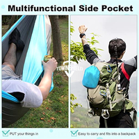 Hamac de camping double et simple, hamacs portables avec 2 sangles pour arbres, idéal pour la randonnée, le trekking, la chasse, les activités de plein air, la plage