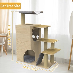 Lussuoso Tiragraffi per <span class=keywords><strong>Gatti</strong></span> Grande in Legno, Albero per <span class=keywords><strong>Gatti</strong></span> da Interno Moderno con Pali Tiragraffi in Sisal - Product Image 4