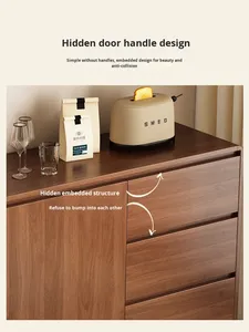 Solid Wood Mid-Century Modern Light Luxury High-End Multifunctional <strong>Sideboard</strong> Rounded Corners <strong>for</strong> Living Room <strong>Kitchen</strong> Home Use - Product Image 4