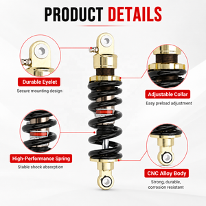 <span class=keywords><strong>Amortisseur</strong></span> arrière réglable pour moto 260 mm, suspension avec ressort de 11 mm pour moto tout-terrain 70-150cc, <span class=keywords><strong>quad</strong></span>, kart, scooter - Product Image 2