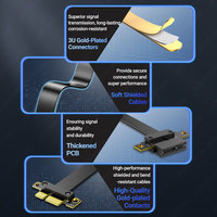 Kabel Ekstensi Riser JEYI 180 Derajat PCIe 3.0/4.0 X1 untuk Kartu WiFi Laptop/Desktop, Adaptor M.2, Bersertifikasi FCC CE ROHS, Tersedia