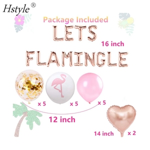 Set de ballons thème <span class=keywords><strong>flamant</strong></span> <span class=keywords><strong>rose</strong></span>, 31 pièces, décoration pour fête d'<span class=keywords><strong>anniversaire</strong></span>, ensemble, 083 - Product Image 2