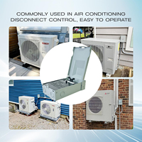 Interrupteur de déconnexion CA 60 A 240 VCA, boîtier métallique étanche extérieur avec fonction de tirage, non-fusible, pour climatisation industrielle