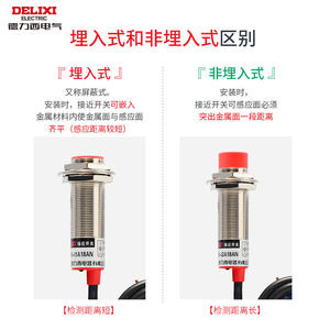 Capteur de proximité Delixi LJ12A3 inductif PNP/NPN 24V à deux ou trois fils, détection de métal - Product Image 2